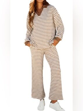 Opemiby Womens Sweater Set 2 Piece Outfits Loose Fit Long Sleeve Sz XL Women